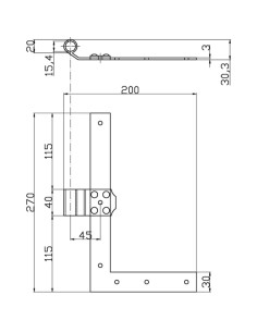 L7023DX - Shutter hinge right side - Series 70 - I   45 mm 2