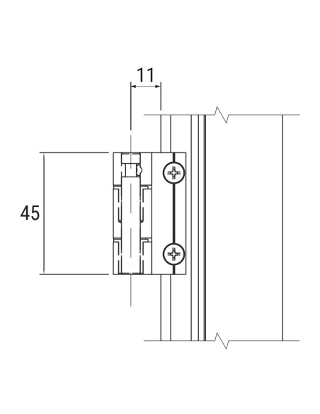 09033CATCEN - Paumelle pour volets à battant plein en aluminium - 45 mm