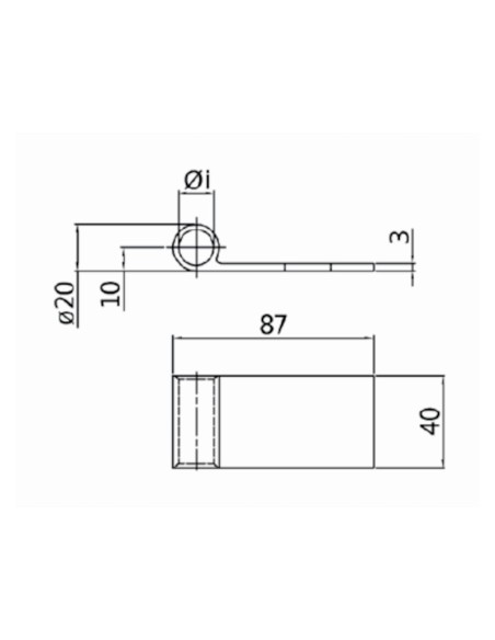 0113 - Straight hinge - adjustable - 87 mm - Coplanar
