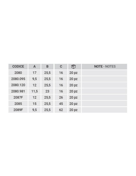 2080 - Flap hinge right/left side H2S System - A   17 mm (4th hole) - Offset   16 mm