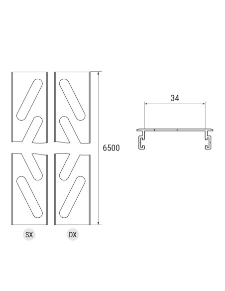 3334 - Louvers for fixed slats shutters - 50 x 10 mm - Slot 35 mm