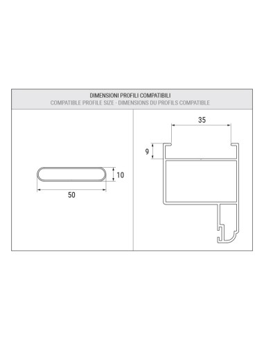 3334 - Louvers for fixed slats shutters - 50 x 10 mm - Slot 35 mm