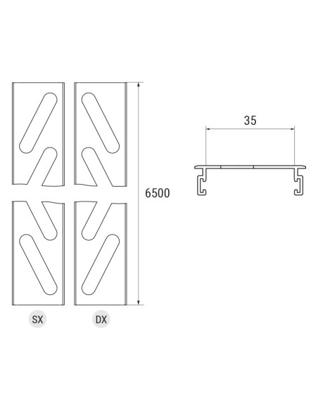 3335 - Louvers for fixed slats shutters - 50 x 10 mm - Slot   36 mm