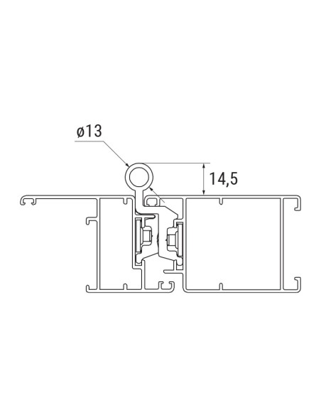 AM3 - Hinge with threader plate and a 3rd hole