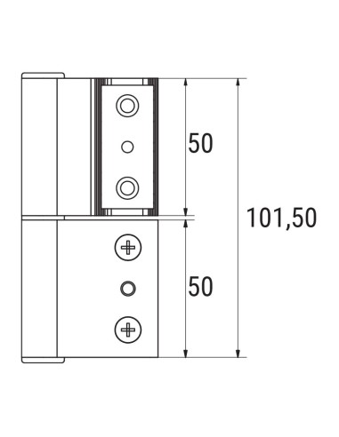 AW3 - Hinge with threader plate and a 3rd hole