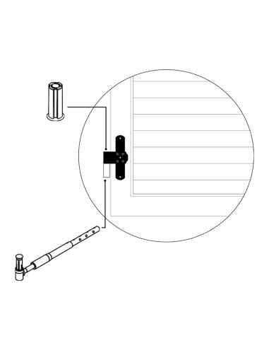 2042 - T-shaped hinge in aluminium - Series 20 - I   45 mm - Offset   10 mm
