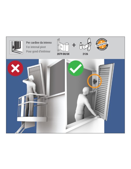 2079SX - Bandella a scomparsa H2S sinistra per cardine 2126