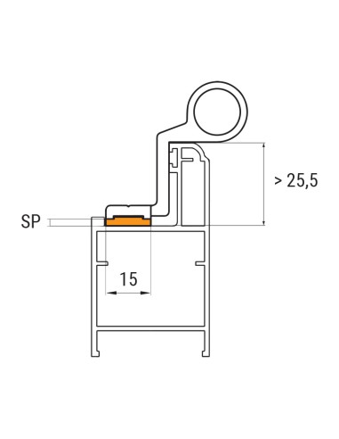20SP.2 - Spessore di adattamento per cerniere H2S da 2 mm