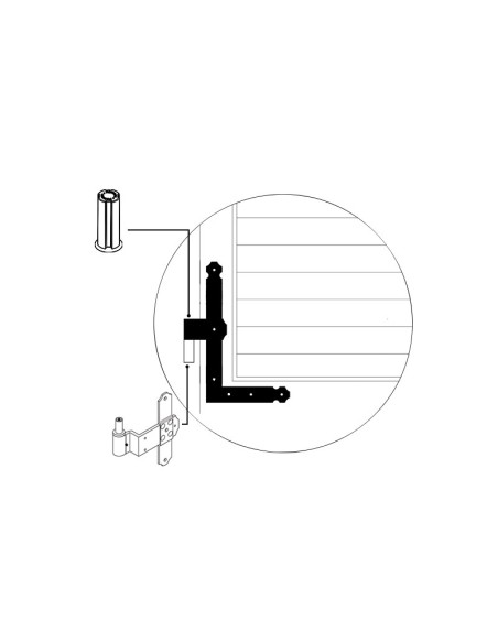 L7020DX - Shutter hinge right side - Series 70 - I   48 mm