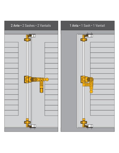 24001 - Kit poignée longue en zamak pour espagnolette