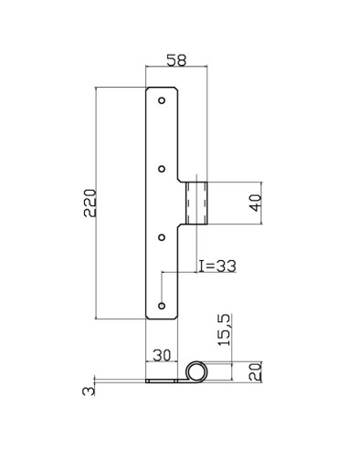 4020 - Bandella mezzo squadro I   33 mm - Serie 40