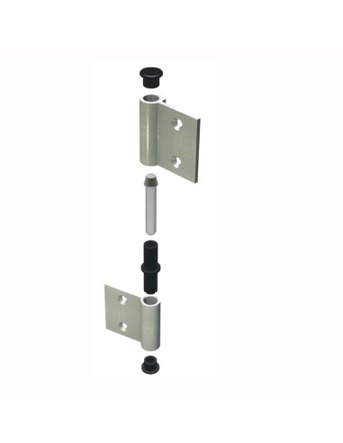 AG-RN - Charnière pour portes d’intérieur en aluminium/bois, 2 trous