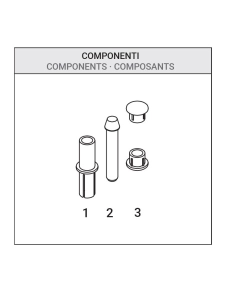 AG-TH - Charnière pour portes d’intérieur en aluminium/bois, 2 trous