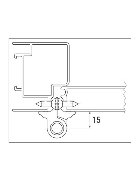 09033CATCEN - Paumelle pour volets à battant plein en aluminium - 45 mm