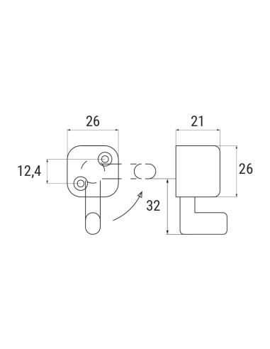 RICCIO - Nylon handle for outward opening shutter