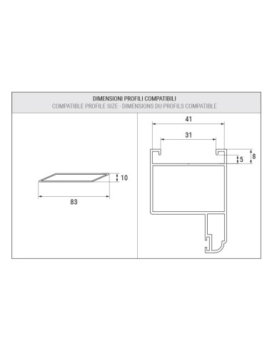 3612 - Lattes pour volets, lamelles fixes - 83 x 10 mm - Rainure 31 mm