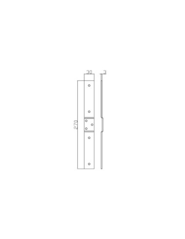 1/5010 - Penture 270 x 30 mm pour équerre de volet réglage horizontal