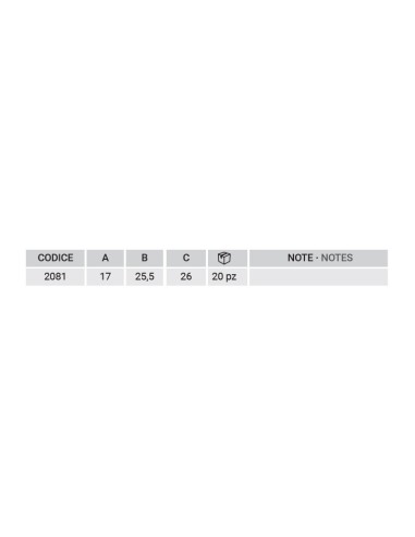 2081 - Flap hinge right/left side H2S System - A   17 mm (4th hole) - Offset   26 mm - Long flaps