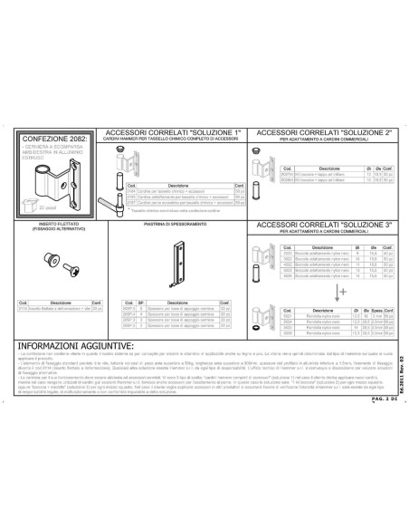 2082 - Flap hinge right/left side H2S System - A   15 mm (4th hole) - Offset   26 mm