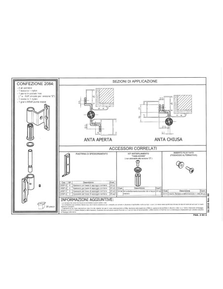 2084 - Hinge right/left side, stainless steel pin - H2S System - A   80 mm - C   13,5 mm (Gap)