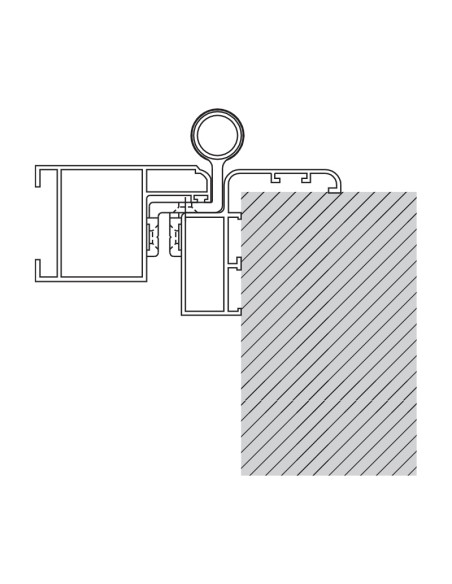 2084D - Hinge right/left side, stainless steel pin - H2S System - A   40 mm - C   11 mm (Gap)