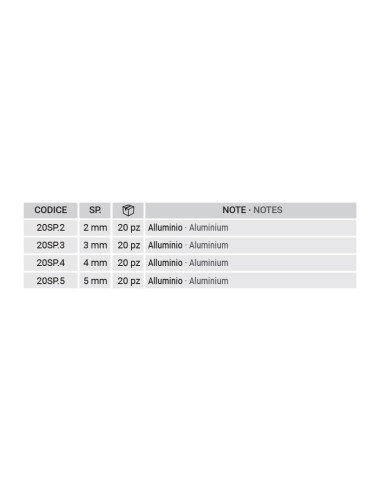 20SP.2 - Shim for H2S hinges - 2 mm