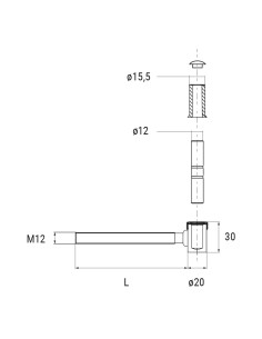 2104 - Pivot for chemical anchor bolt with pull-out pin 2
