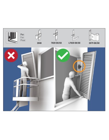 2126ECC - Internal pivot with decentrated stainless steel pin