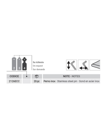 2126ECC - Internal pivot with decentrated stainless steel pin