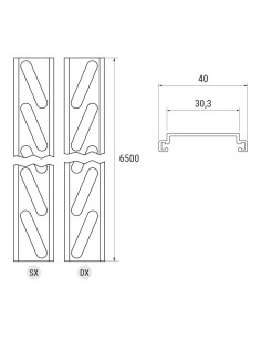 3312 - Louvers for fixed slats shutters - 50 x 10 mm - Slot 31 mm 2