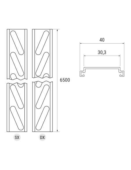 3312 - Louvers for fixed slats shutters - 50 x 10 mm - Slot 31 mm