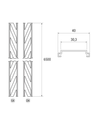 3612 - Louvers for fixed slats shutters - 83 x 10 mm - Slot 30 mm