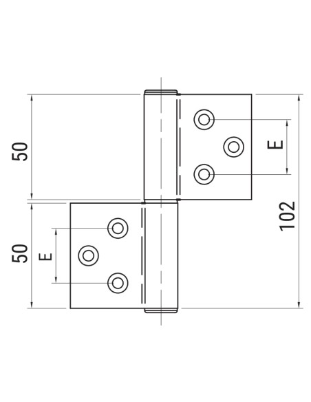 AG - Hinge for indoor aluminium/wood doors - 3+3 holes