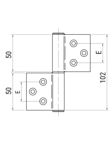 AG100 - Hinge for indoor aluminium/wood doors - 3 holes