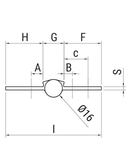 AG100-DCA17044 - Hinge for indoor aluminium/wood doors - 3+2 holes