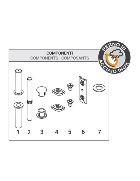 AG100-DCB - Hinge for indoor aluminium/wood doors for medium-heavy use - Frame with groove