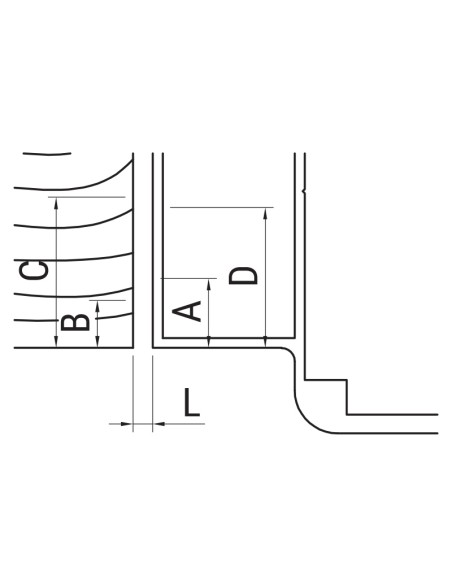 AG-17116 - Hinge for indoor aluminium/wood doors - Frame without groove