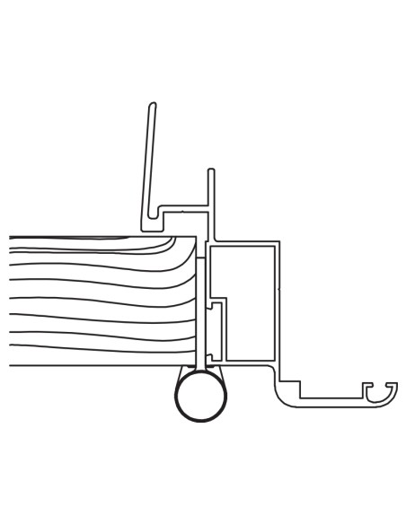 AG-26 - Hinge for indoor aluminium/wood doors - Frame with groove