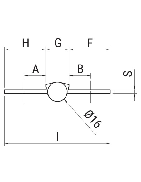 AG-F - Charnière pour portes d’intérieur en aluminium/bois, 2 trous