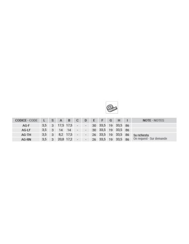 AG-F - Charnière pour portes d’intérieur en aluminium/bois, 2 trous