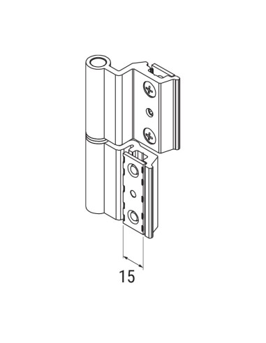 AM3 - Hinge with threader plate and a 3rd hole
