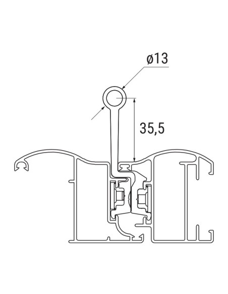 AM4 - Hinge with threader plate and long offset