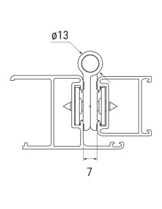 AN010 - Two wings hinge in aluminium - Coplanar 2