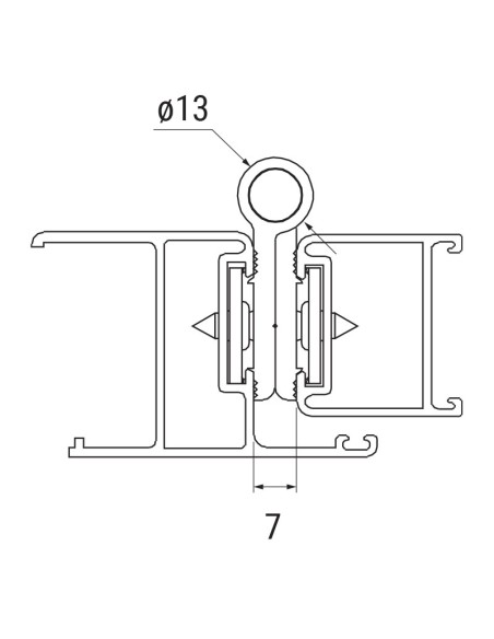 AN010 - Two wings hinge in aluminium - Coplanar