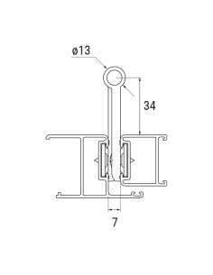 AN011 - Two wings hinge in aluminium - Long offset 2