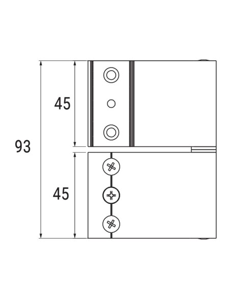 AN011 - Two wings hinge in aluminium - Long offset