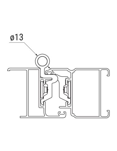 AW06040 - Hinge with threader plate and a 3rd hole