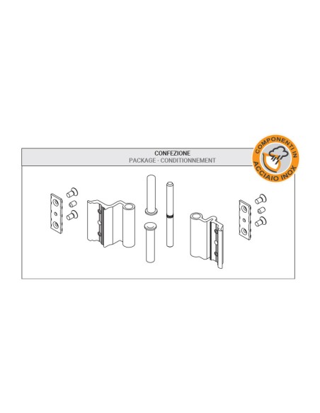 AW06040 - Hinge with threader plate and a 3rd hole