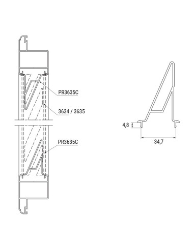 PR3635C - Compensating profile, lg 6500, for slats 3634-3635