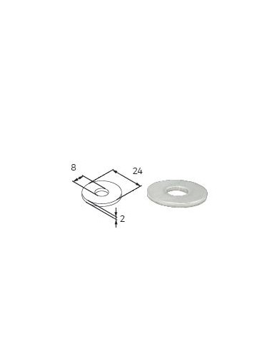 HE-RO08X24 - RONDELLA 8X24X2 INOX PER MORSETTO M8